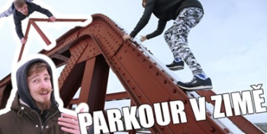 Trénink parkour v zimě