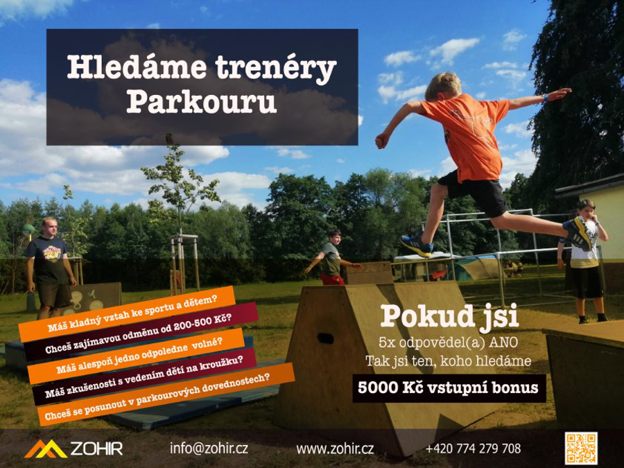 Aktuálně hledáme trenéry parkouru, kdekoliv po České republice.